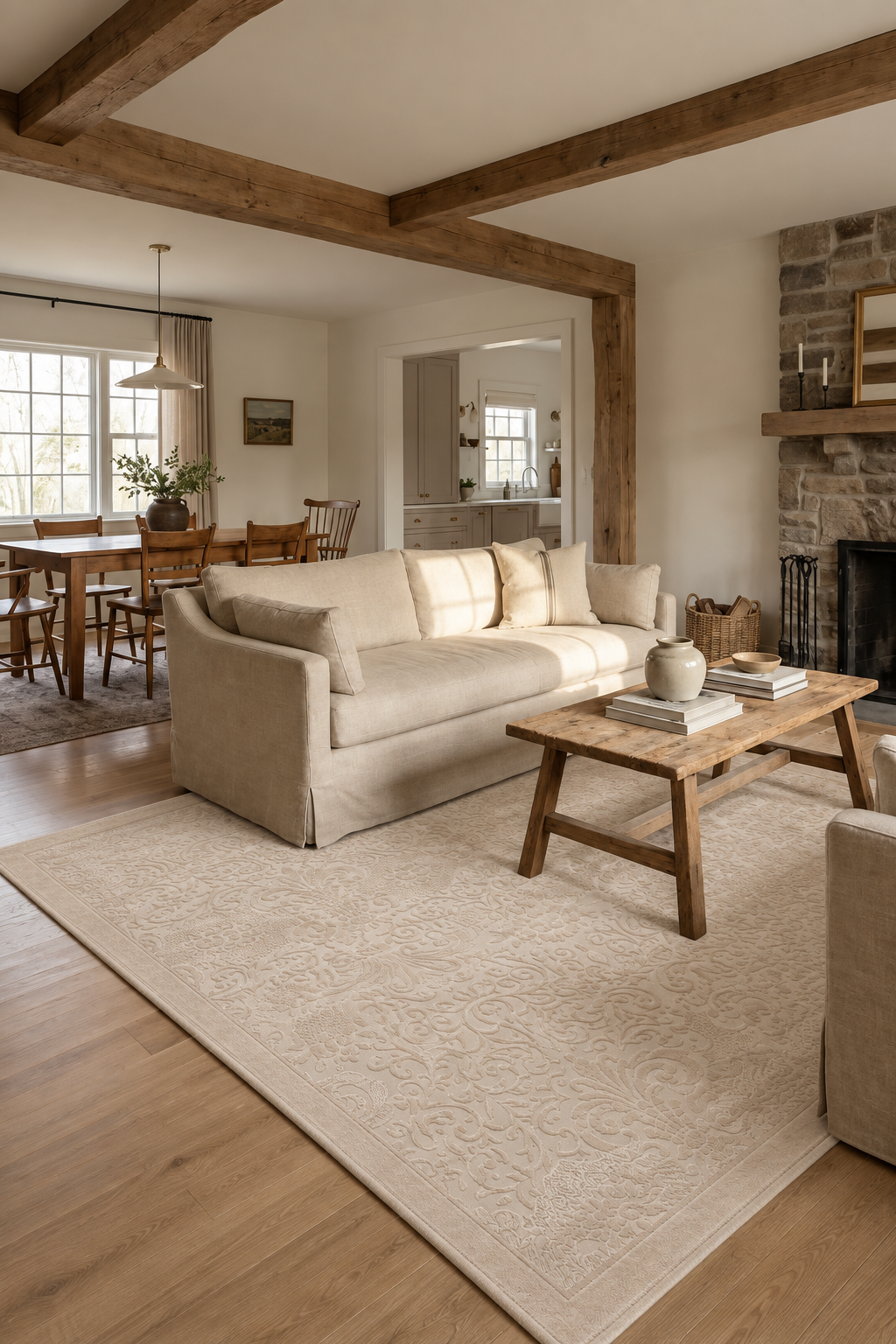 French Bone Farmhouse Rug