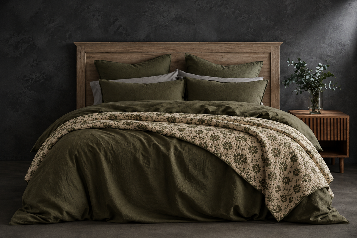 Ashbourne House Olive Duvet Cover