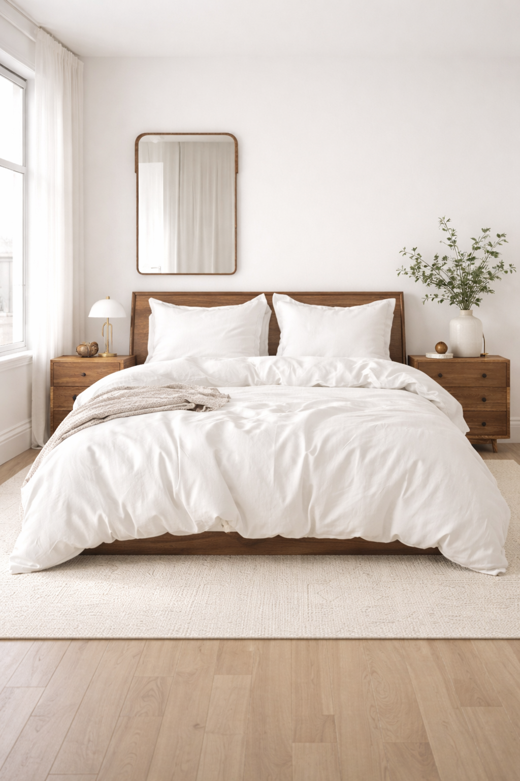 Featherfield White Duvet Cover, crafted from 100% premium cotton with a 200-thread count