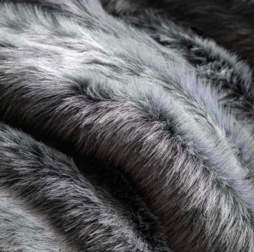 Premium Black Wolf Luxe Fur Blanket Throw