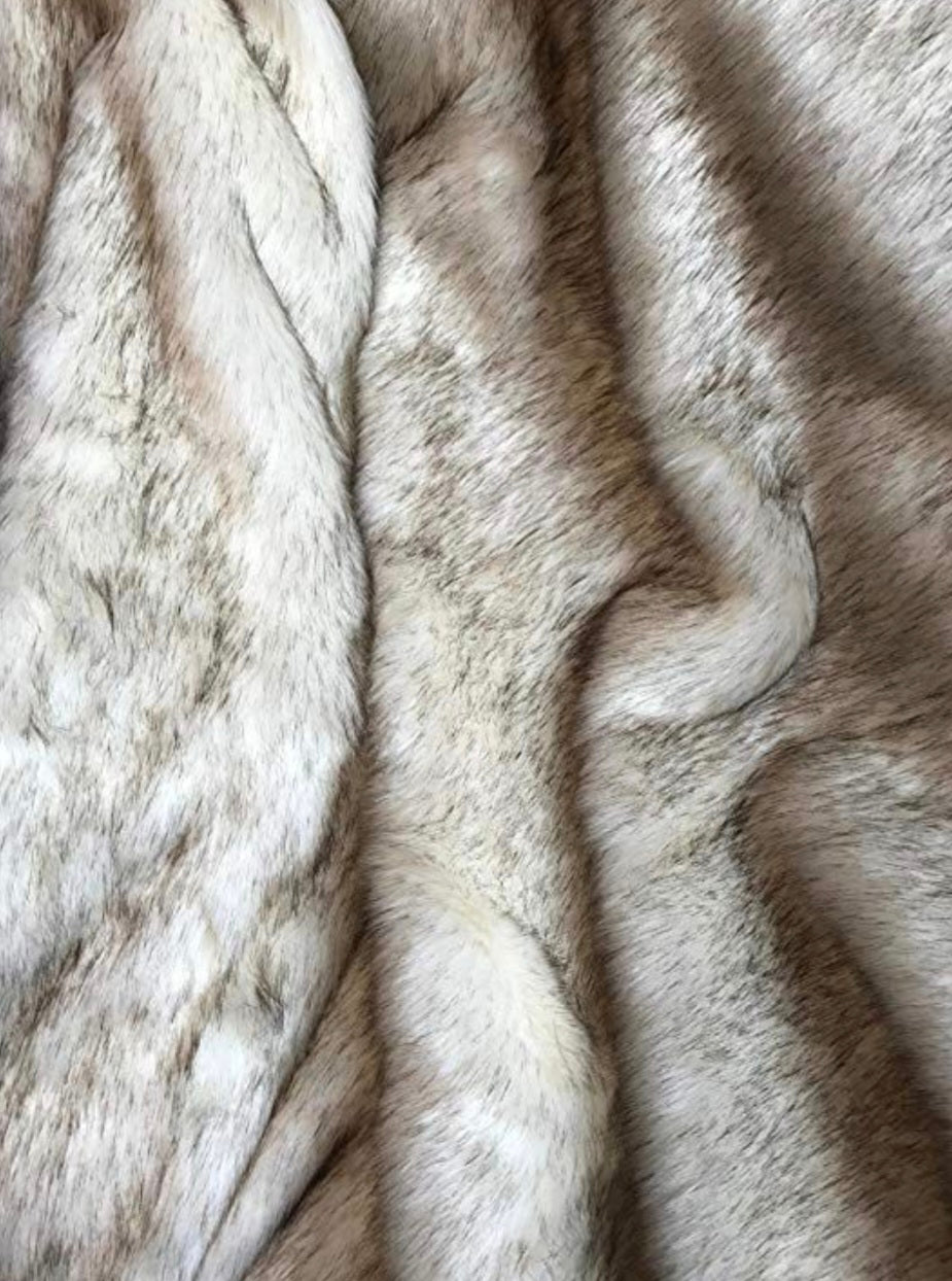 Neutral Luxe Fur Blanket Throw